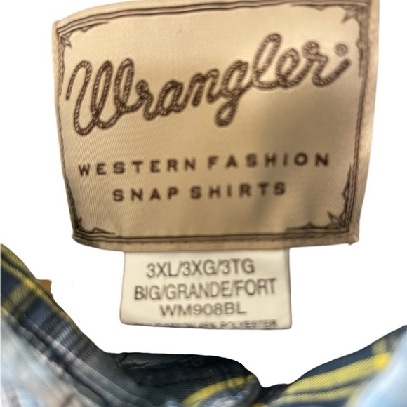 Wrangler Pearl Snap Shirt  size 3XL Men’s Short Sleeve Western Cotton Ranch Wear - Picture 3 of 5